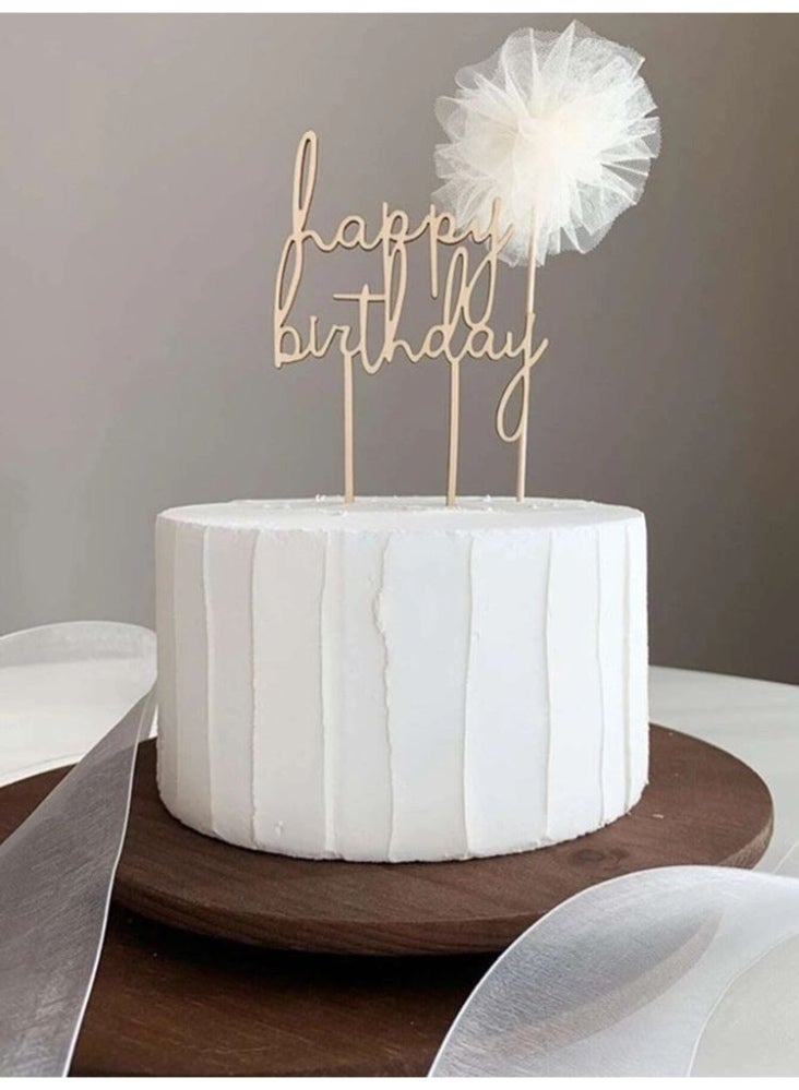 Yallazilla Wooden Cake Topper - Happy Birthday Cake Topper - Image 1